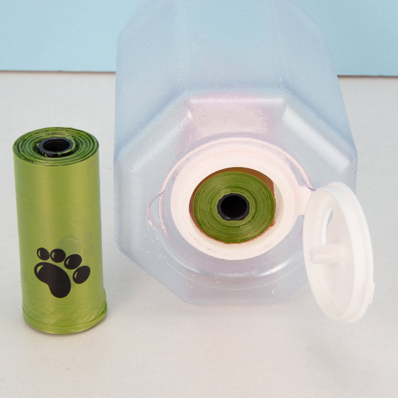 Portable Pet Water Bottle with Food Feeder & Poopbag Dispenser ,3 In 1 product
