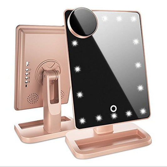 Touch Screen Makeup Light Mirror with Bluetooth Speaker and 20 LED Light